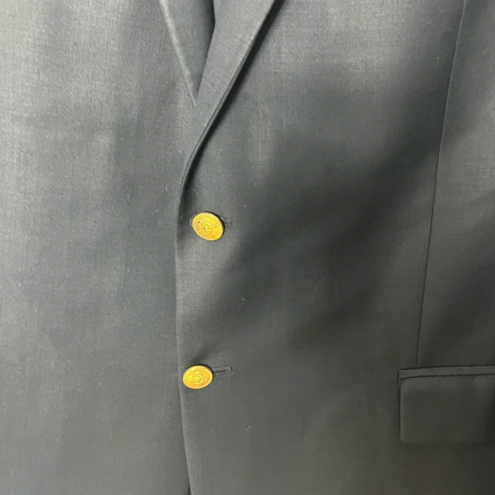 LAUREN Ralph Lauren Men’s Wool Blazer Navy Blue Lined Gold Nautical Buttons